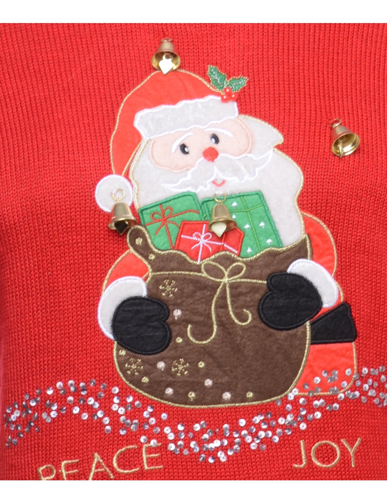 Beyond Retro Label Beyond Retro Reworked Christmas Jumper With Bells