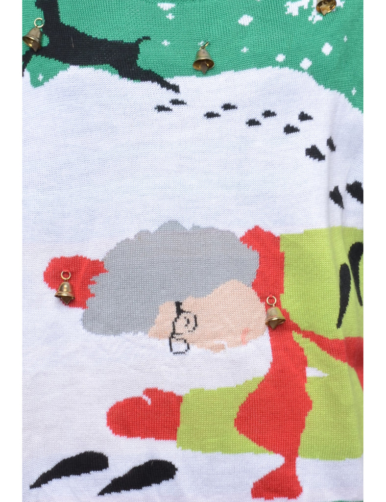 Beyond Retro Reworked Christmas Jumper With Bells - XL