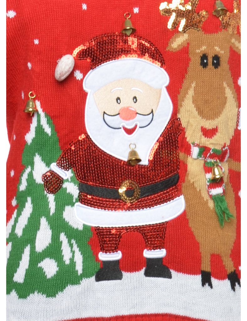 Beyond Retro Label Beyond Retro Reworked Christmas Jumper With Bells