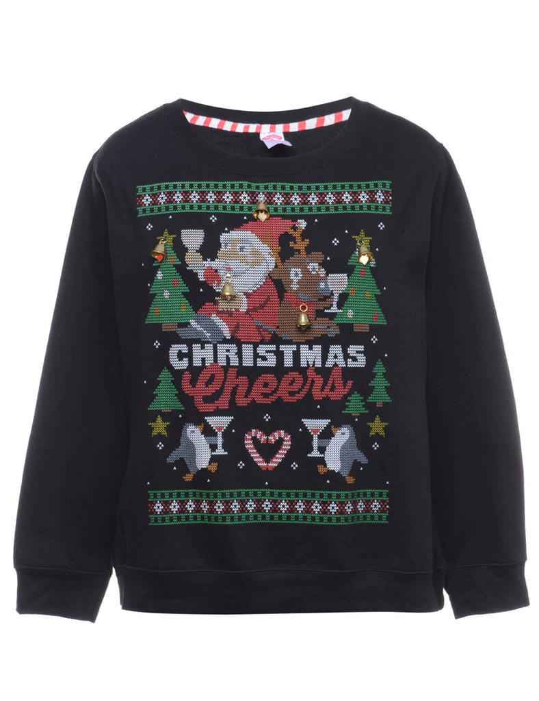 Beyond Retro Label Beyond Retro Reworked Christmas Sweatshirt With Bells