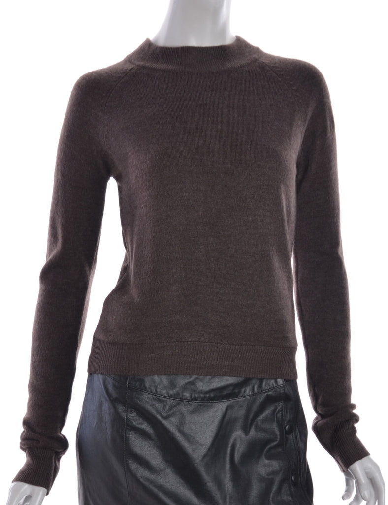 Brown Turtle Neck Top - Knits - Beyond Retro