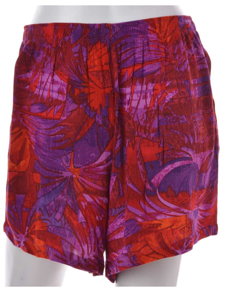 Foliage Print Summer Shorts - Shorts - Beyond Retro