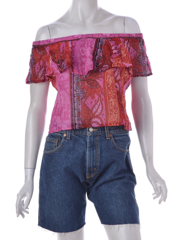 Indigo Frayed Denim Shorts - Shorts - Beyond Retro