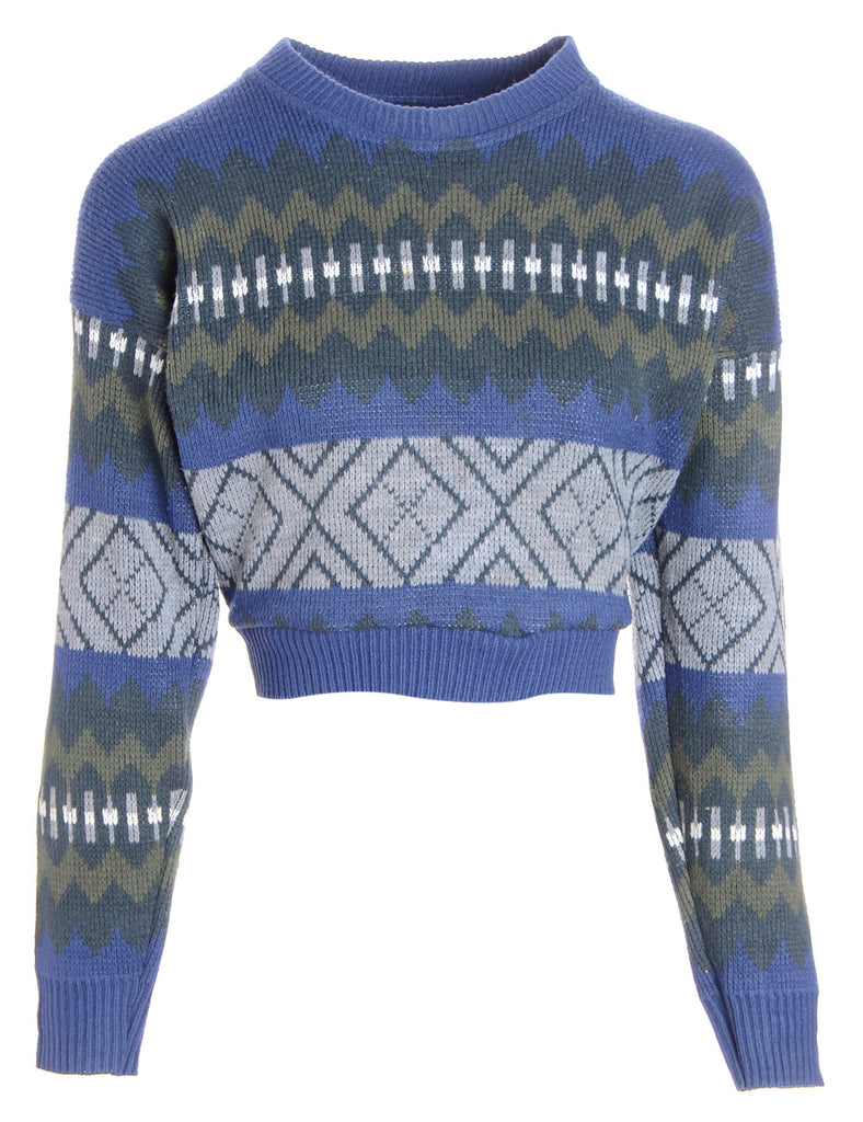 Label 80s Graphic Pattern Jumper - Knits - Beyond Retro