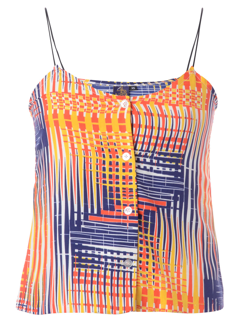 Label Abstract Print Blouse Slip Top - Blouses & Tops - Beyond Retro