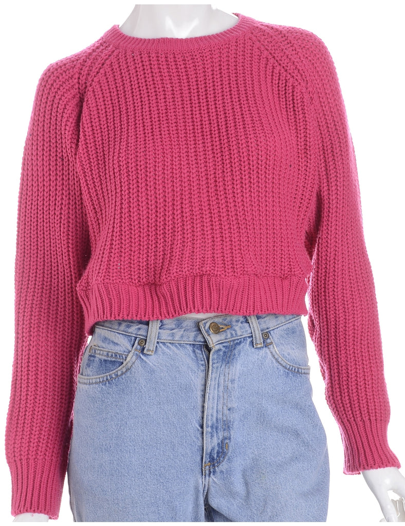 Label Alice Cropped Plain Knitted Jumper - Knits - Beyond Retro