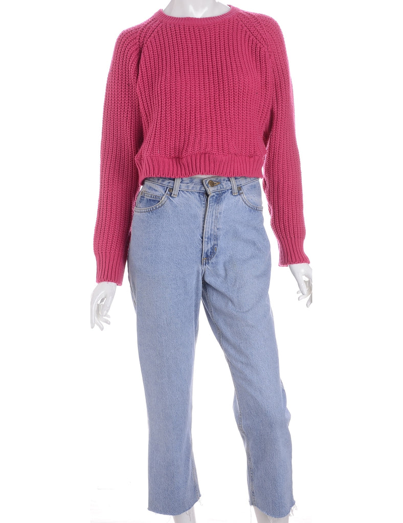 Label Alice Cropped Plain Knitted Jumper - Knits - Beyond Retro