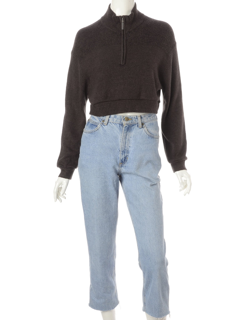 Label Alice Cropped Plain Knitted Jumper - Knits - Beyond Retro