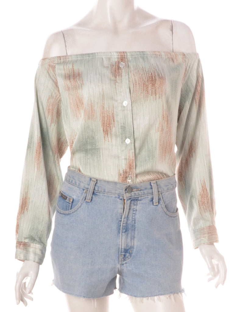 Beyond Retro Label Label Anita Printed off the Shoulder Blouse