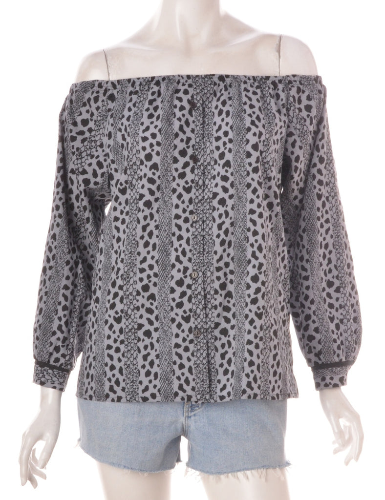 Beyond Retro Label Label Anita Printed off the Shoulder Blouse