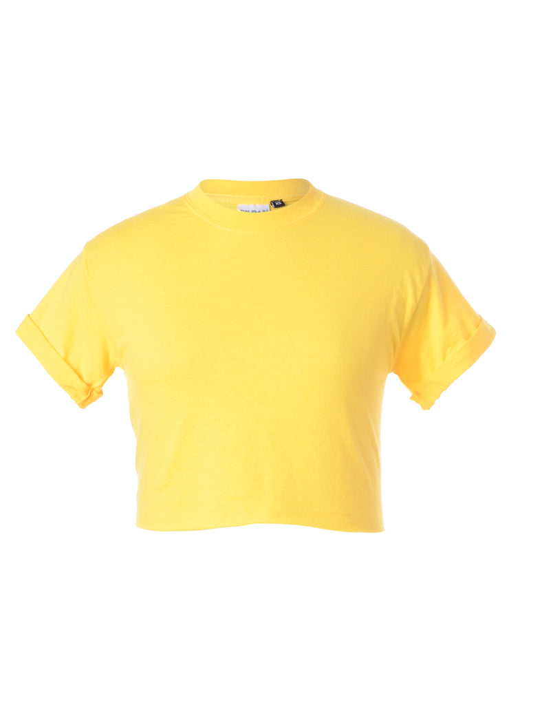 Label Bell Cropped Roll Sleeve T-Shirt - T-shirts - Beyond Retro