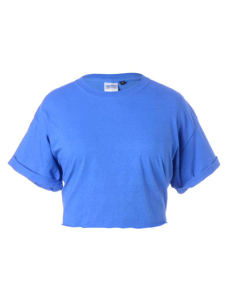 Label Bell Cropped Roll Sleeve T-Shirt - T-shirts - Beyond Retro