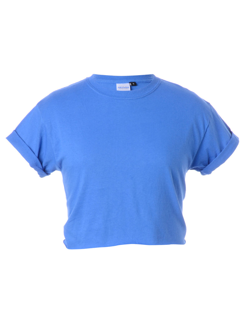 Label Bell Cropped Roll Sleeve T-Shirt - T-shirts - Beyond Retro