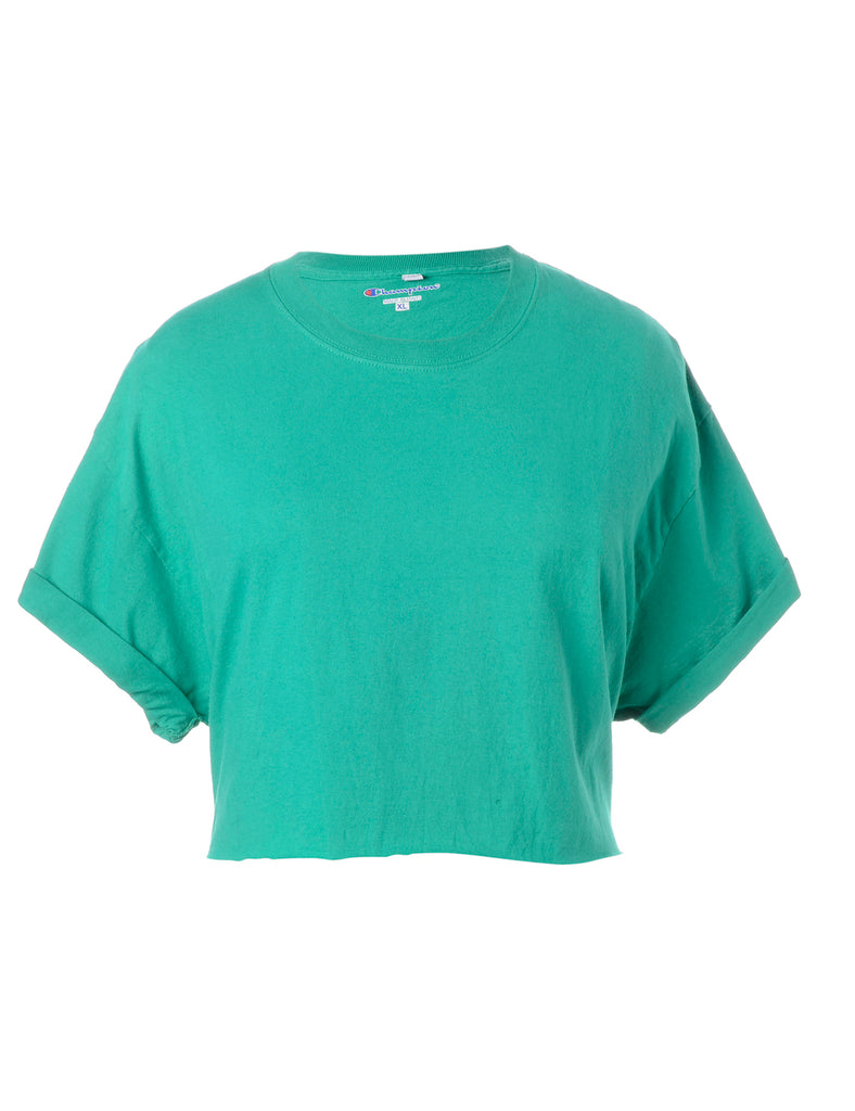 Label Bell Cropped Roll Sleeve T-Shirt - T-shirts - Beyond Retro