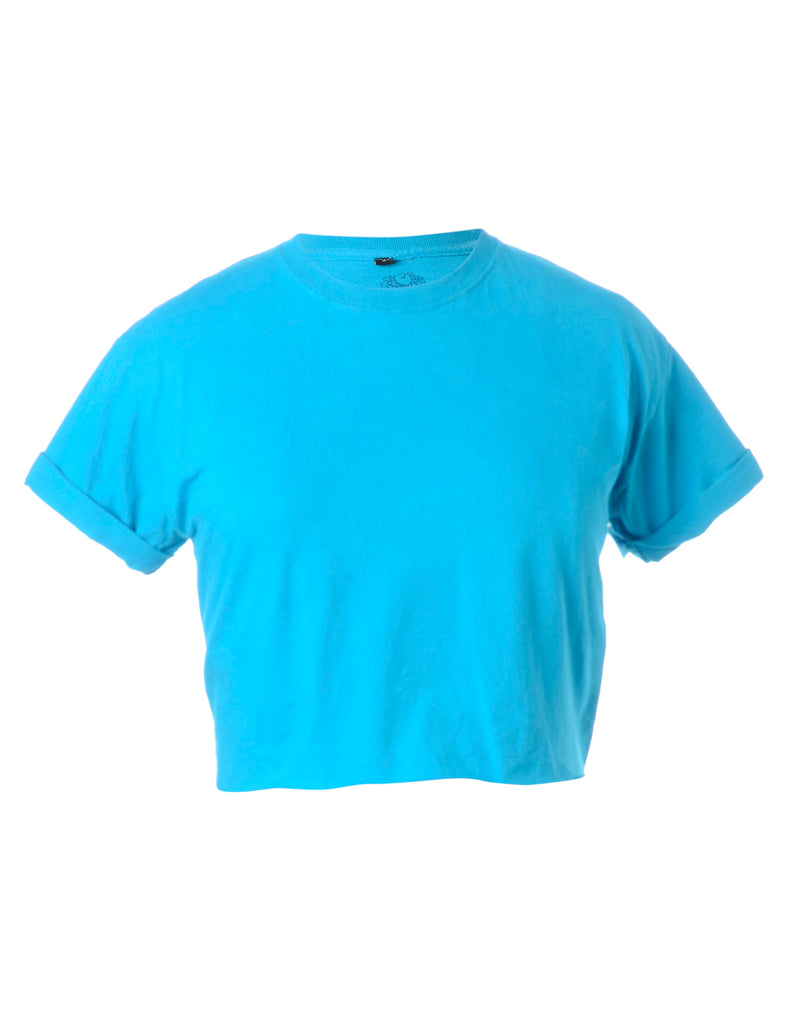 Label Bell Cropped Roll Sleeve T-Shirt - T-shirts - Beyond Retro
