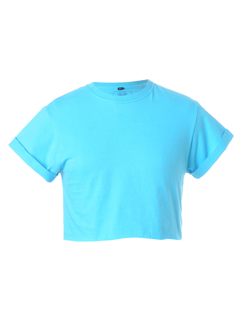 Label Bell Cropped Roll Sleeve T-Shirt - T-shirts - Beyond Retro