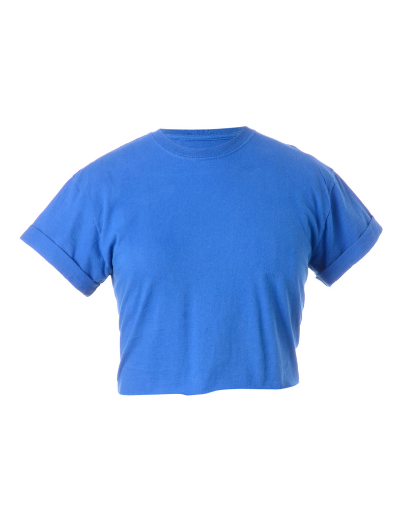 Label Bell Cropped Roll Sleeve T-Shirt - T-shirts - Beyond Retro