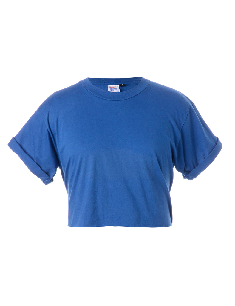 Label Bell Cropped Roll Sleeve T-Shirt - T-shirts - Beyond Retro