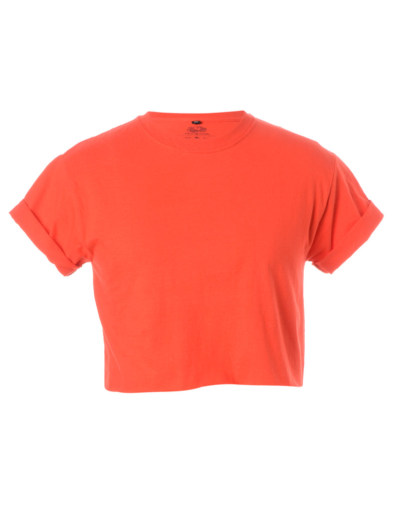 Label Bell Cropped Roll Sleeve T-Shirt - T-shirts - Beyond Retro