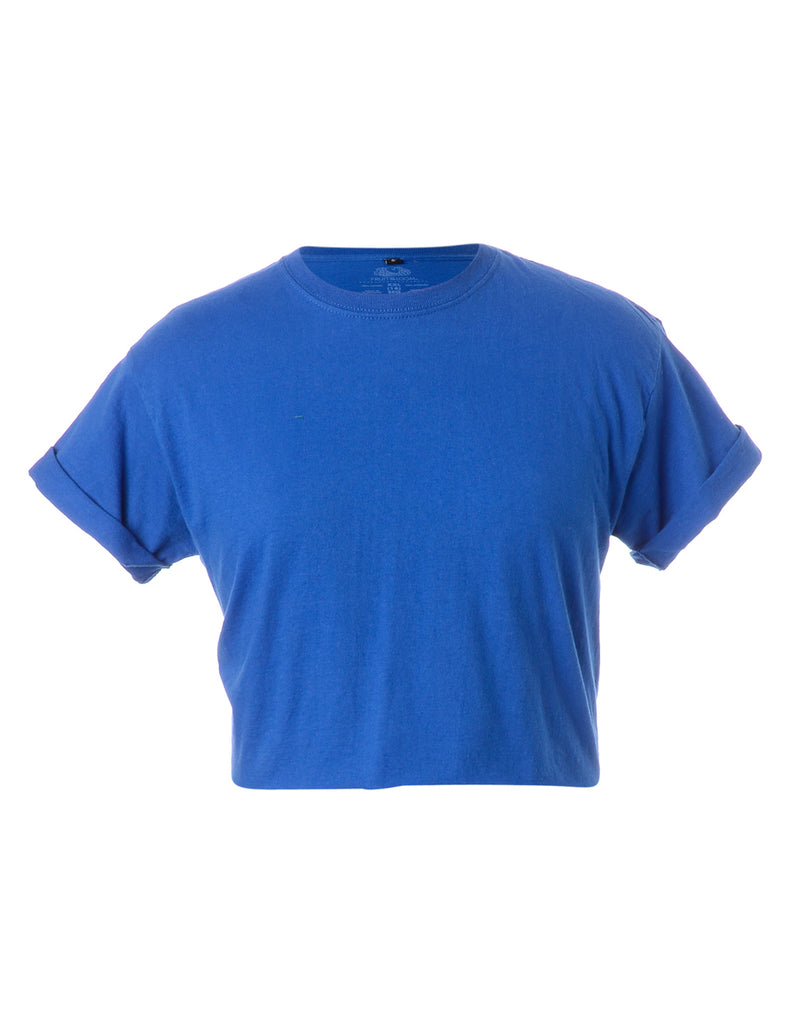Label Bell Cropped Roll Sleeve T-Shirt - T-shirts - Beyond Retro