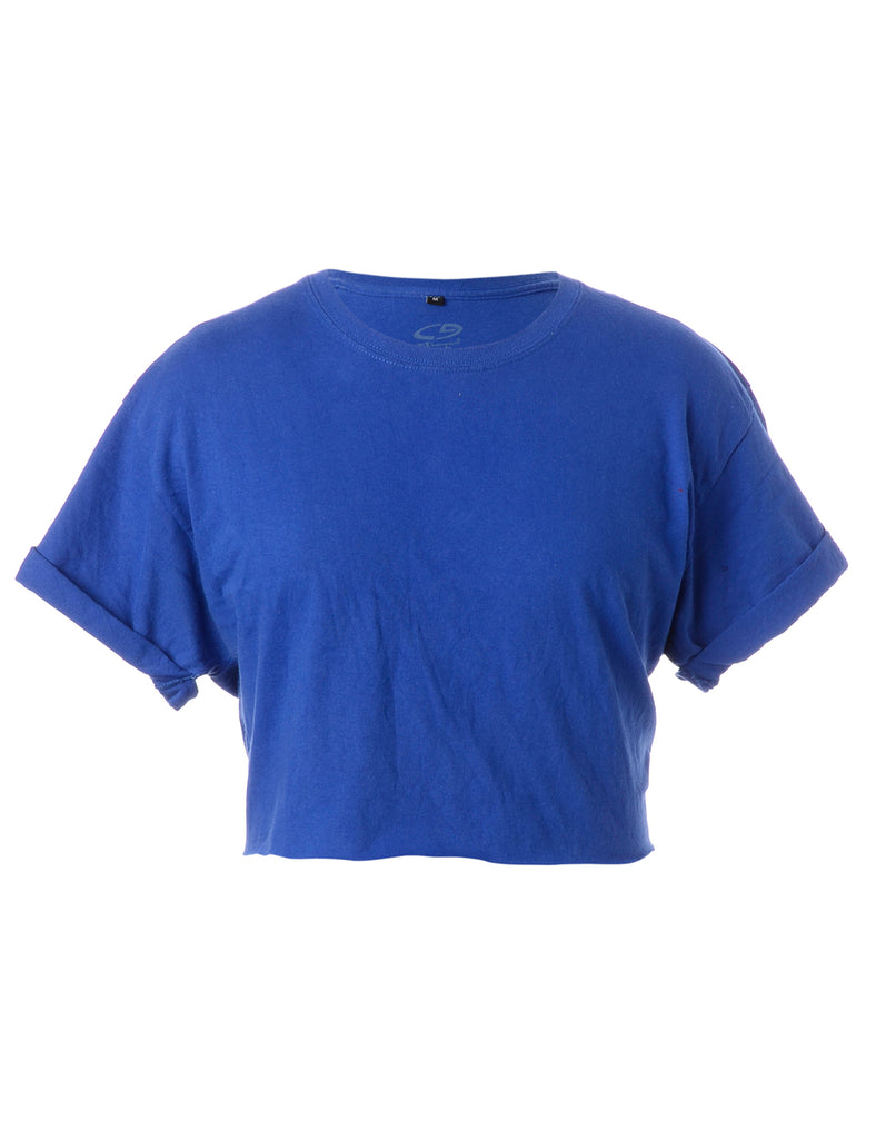 Label Bell Cropped Roll Sleeve T-Shirt - T-shirts - Beyond Retro