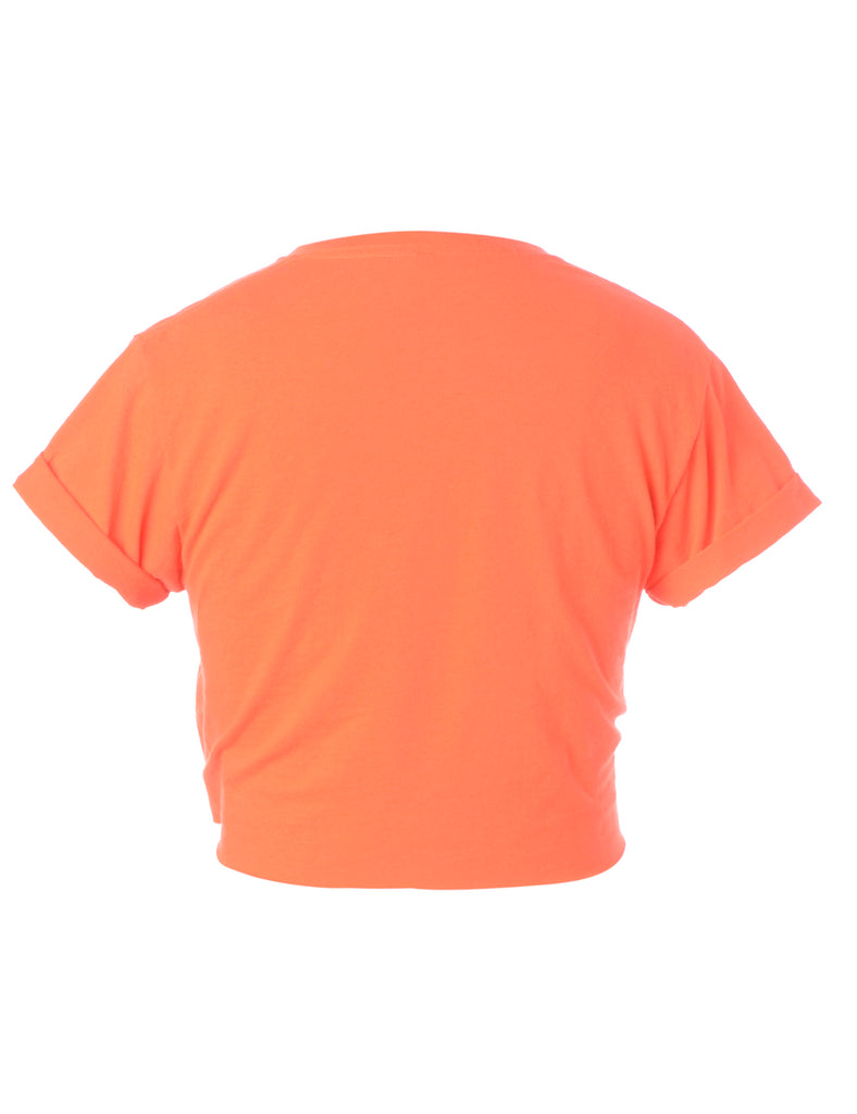 Label Bell Cropped Roll Sleeve T-Shirt - T-shirts - Beyond Retro