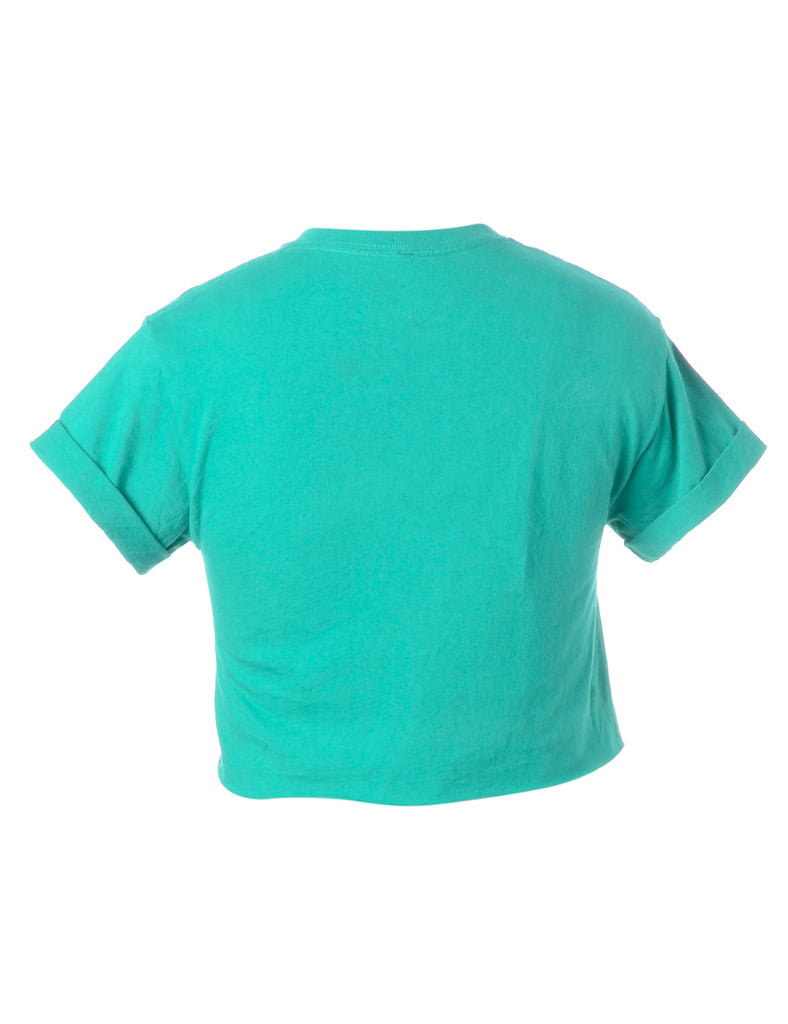 Label Bell Cropped Roll Sleeve T-Shirt - T-shirts - Beyond Retro