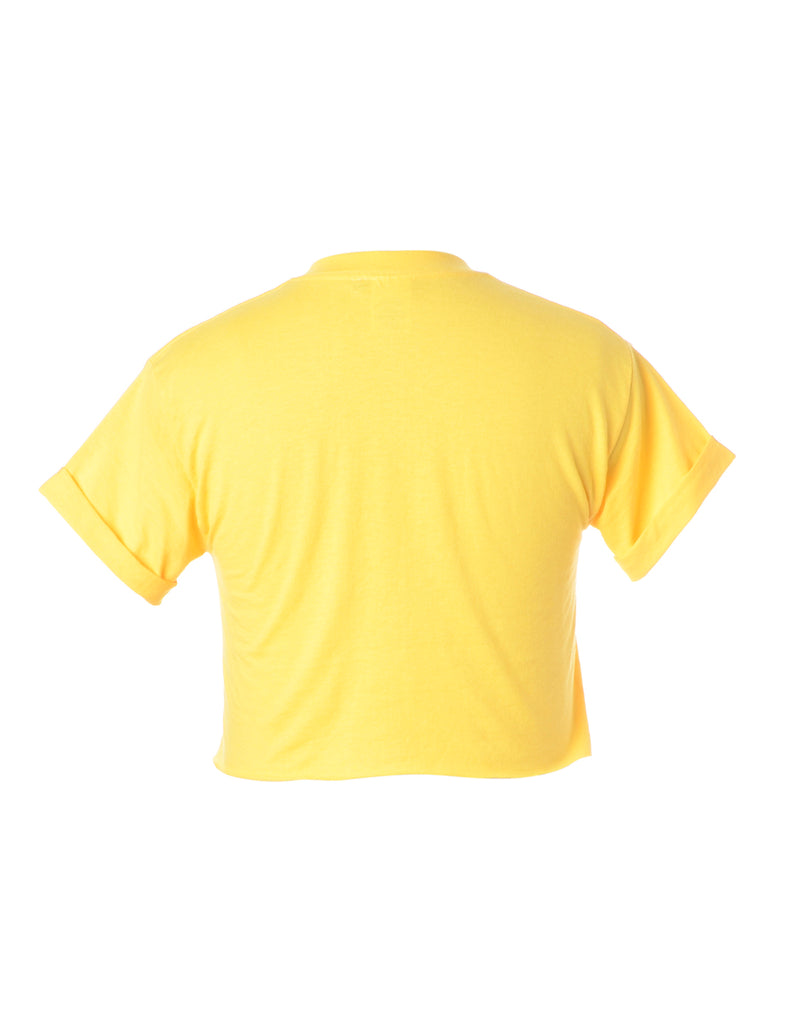 Label Bell Cropped Roll Sleeve T-Shirt - T-shirts - Beyond Retro