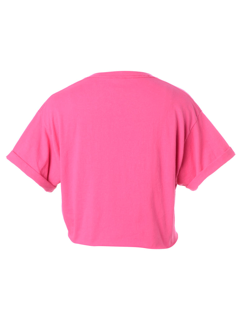 Label Bell Cropped Roll Sleeve T-Shirt - T-shirts - Beyond Retro