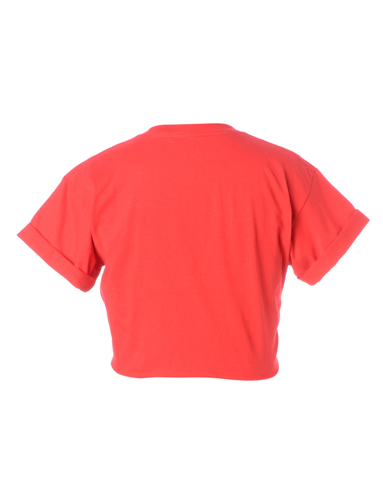 Label Bell Cropped Roll Sleeve T-Shirt - T-shirts - Beyond Retro