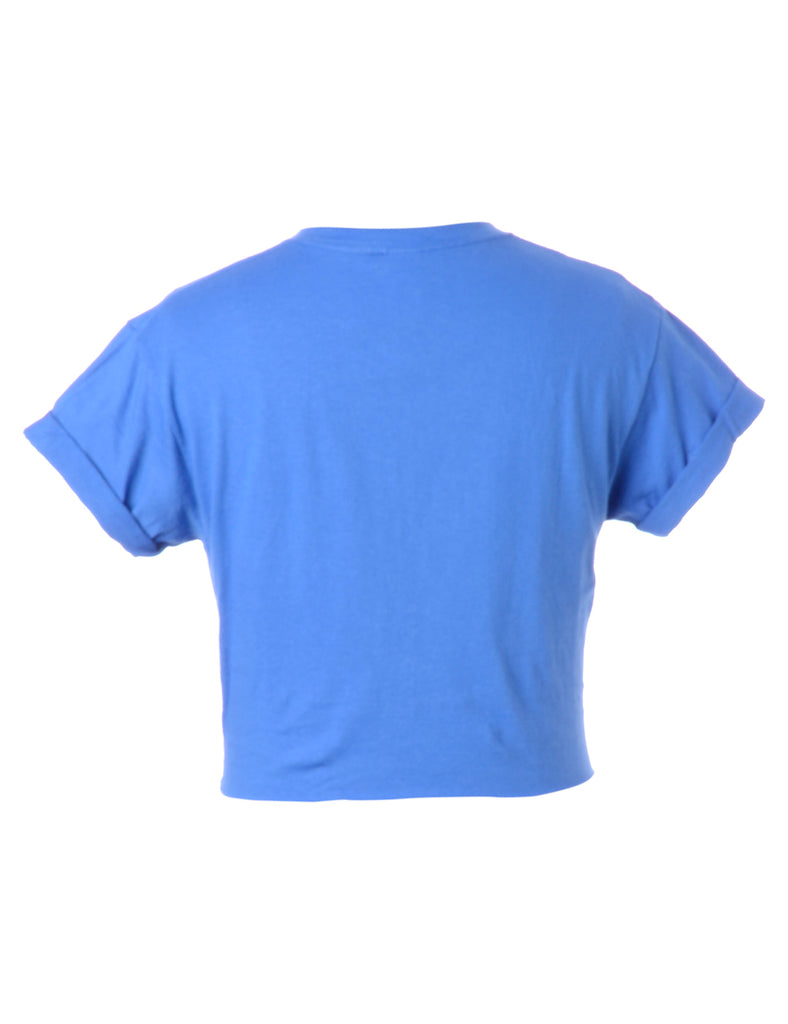 Label Bell Cropped Roll Sleeve T-Shirt - T-shirts - Beyond Retro