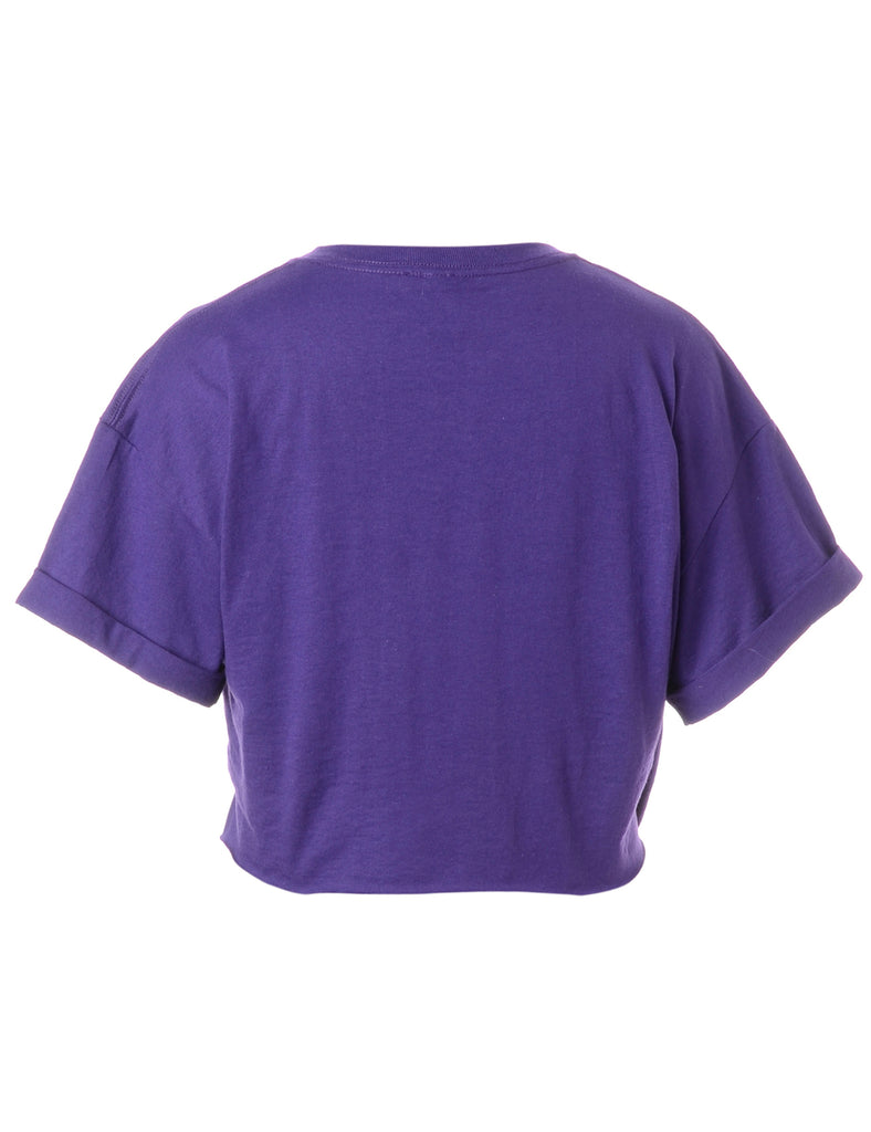 Label Bell Cropped Roll Sleeve T-Shirt - T-shirts - Beyond Retro