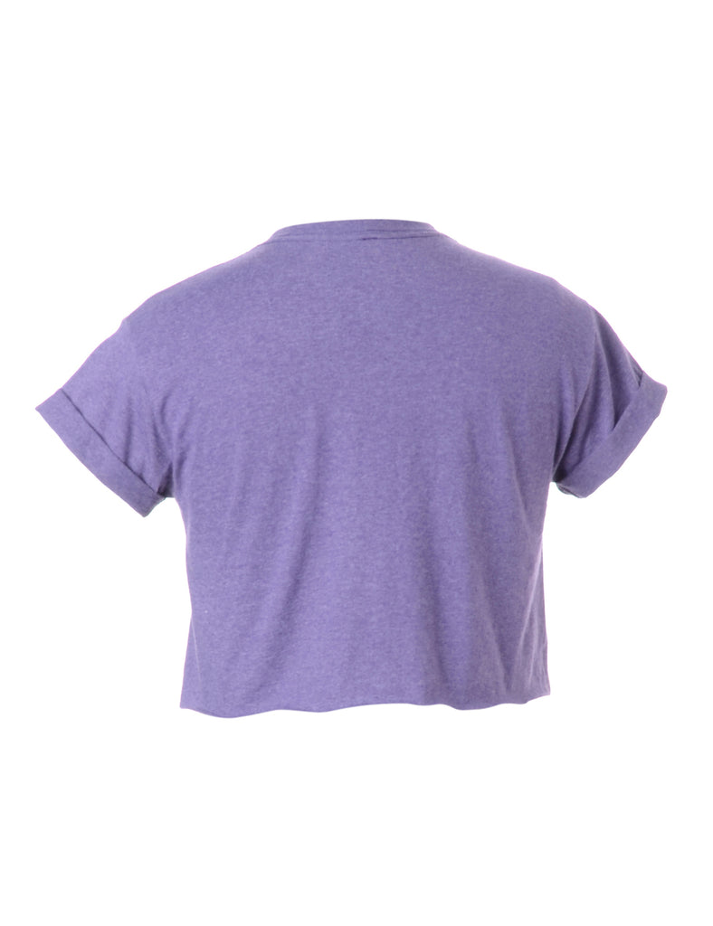 Label Bell Cropped Roll Sleeve T-Shirt - T-shirts - Beyond Retro