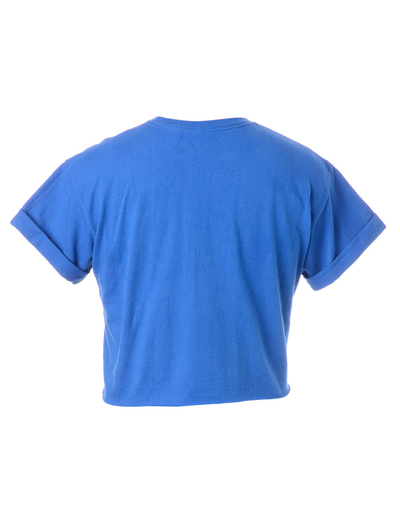 Label Bell Cropped Roll Sleeve T-Shirt - T-shirts - Beyond Retro