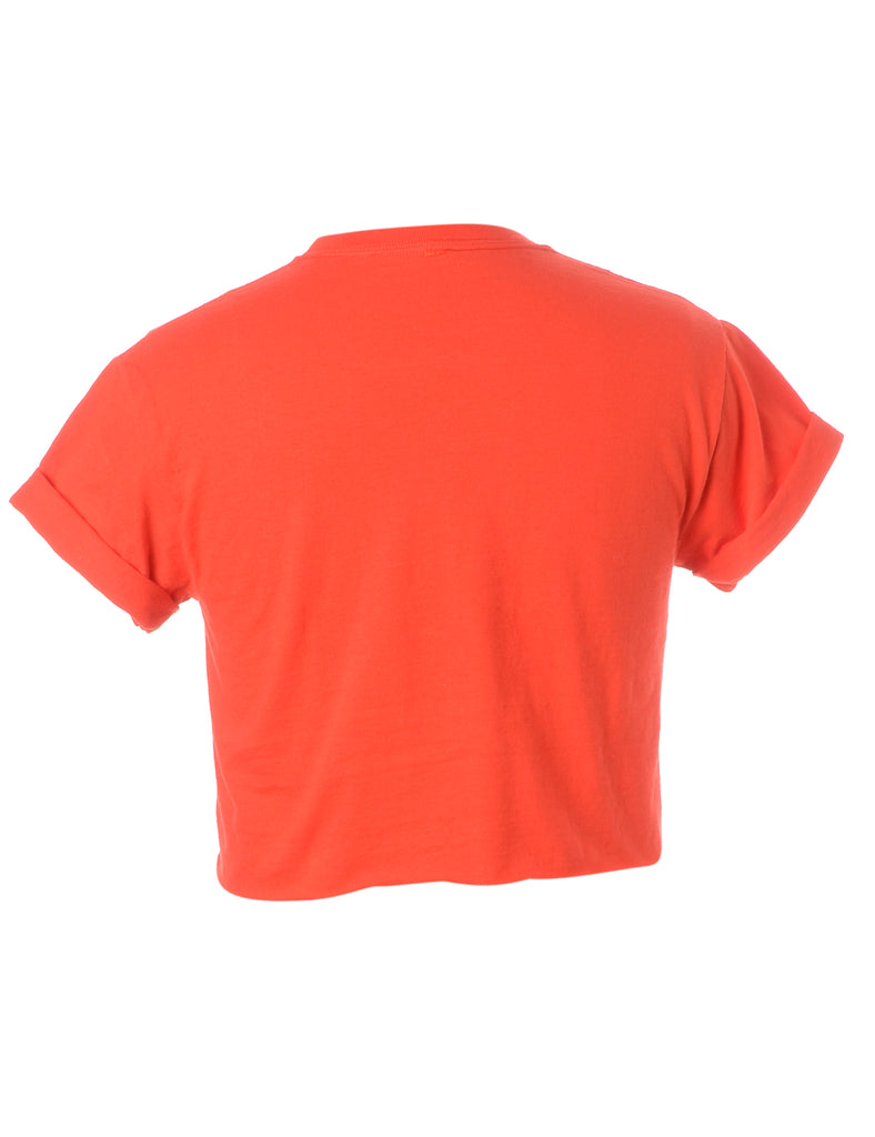 Label Bell Cropped Roll Sleeve T-Shirt - T-shirts - Beyond Retro