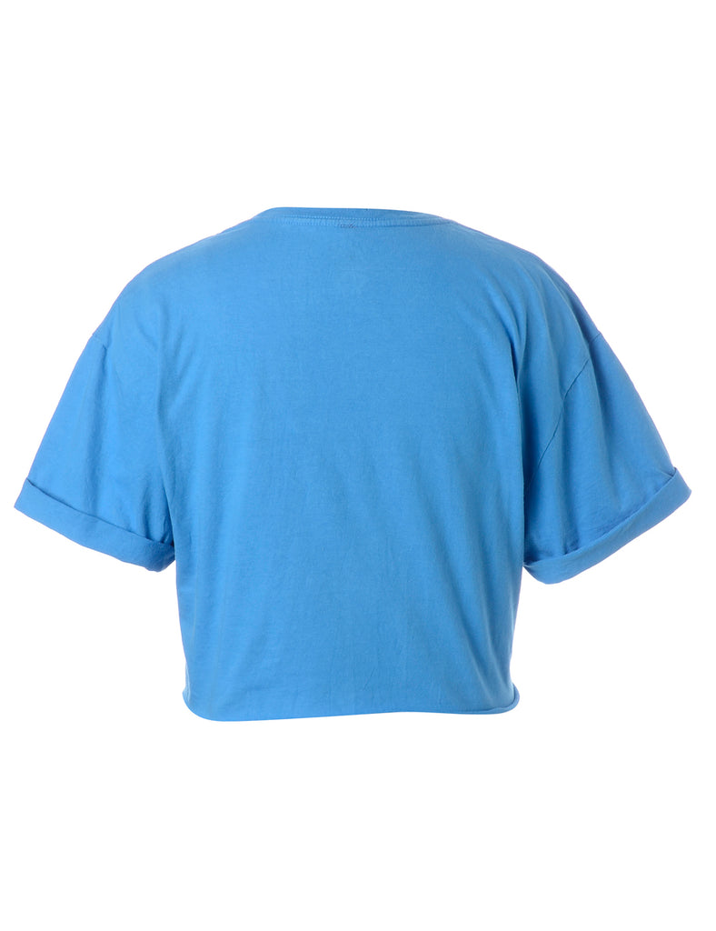 Label Bell Cropped Roll Sleeve T-Shirt - T-shirts - Beyond Retro