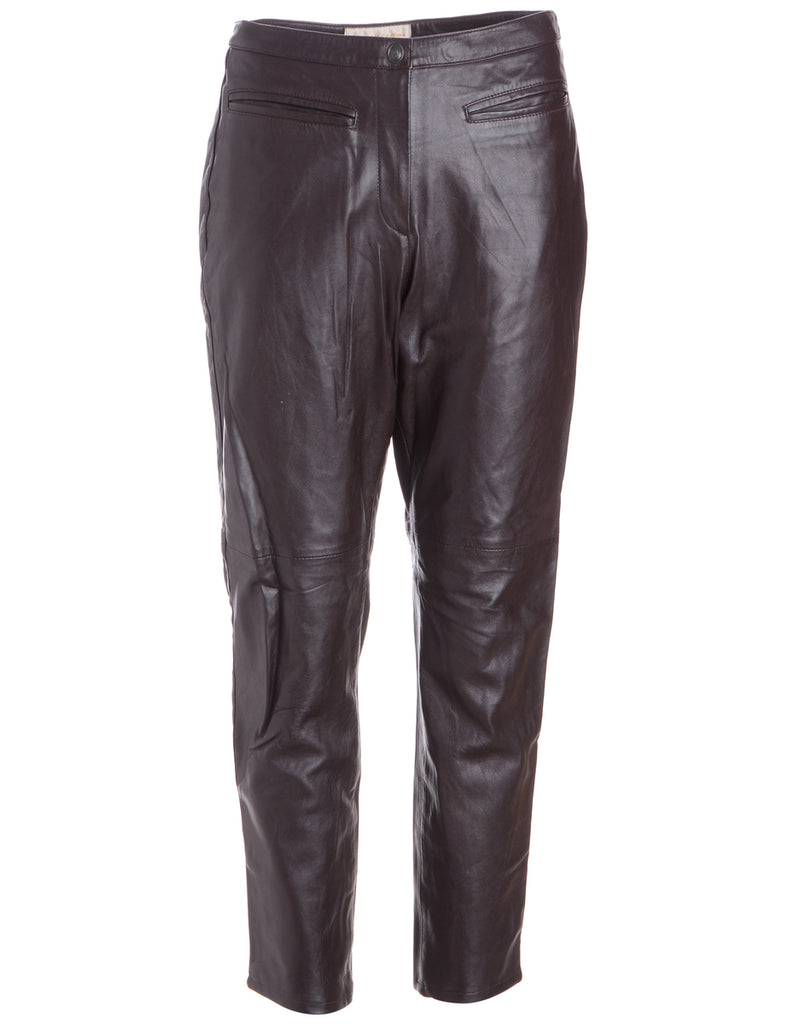 Label Bella Leather Cropped Trouser - Trousers - Beyond Retro
