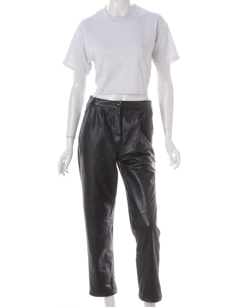 Label Bella Leather Cropped Trouser - Trousers - Beyond Retro