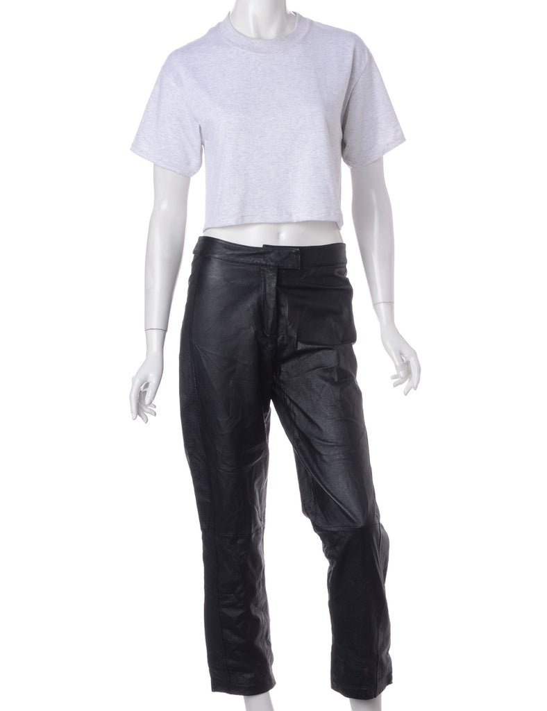 Label Bella Leather Cropped Trouser - Trousers - Beyond Retro