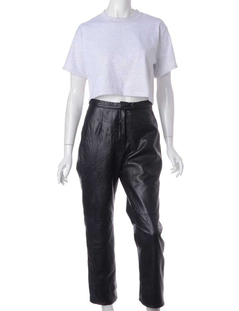 Label Bella Leather Cropped Trouser - Trousers - Beyond Retro