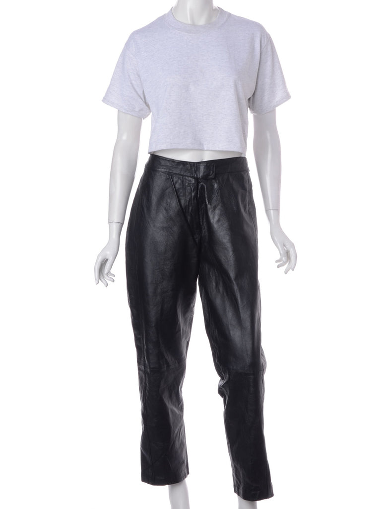 Label Bella Leather Cropped Trouser - Trousers - Beyond Retro