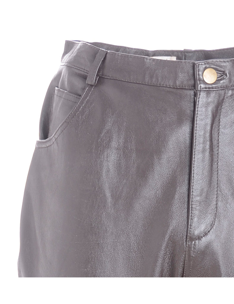 Label Bella Leather Cropped Trouser - Trousers - Beyond Retro