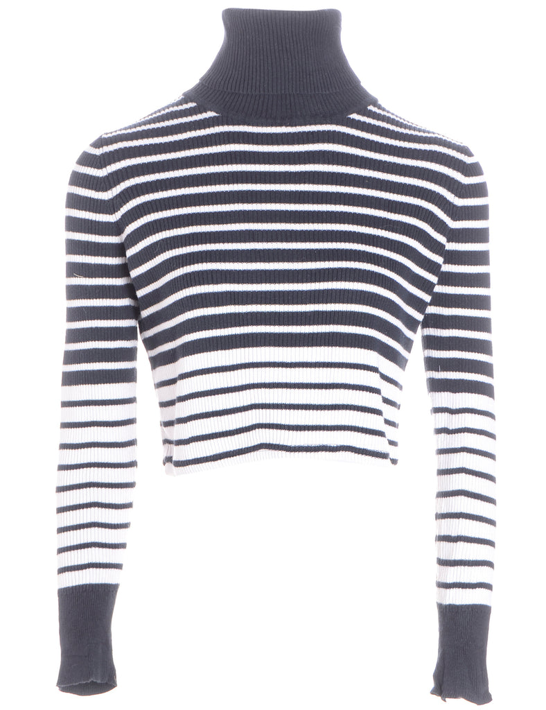 Beyond Retro Label Label Black Cropped Ribbed Knit