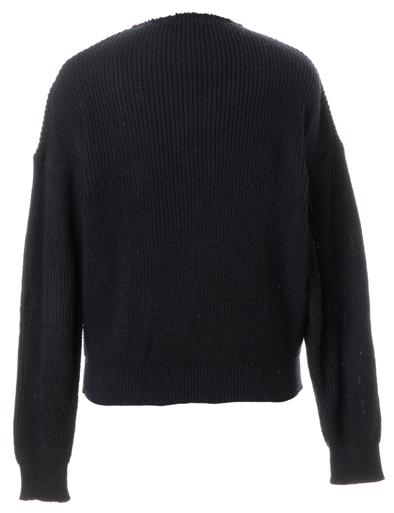 Label Black Lace Up Jumper - Knits - Beyond Retro