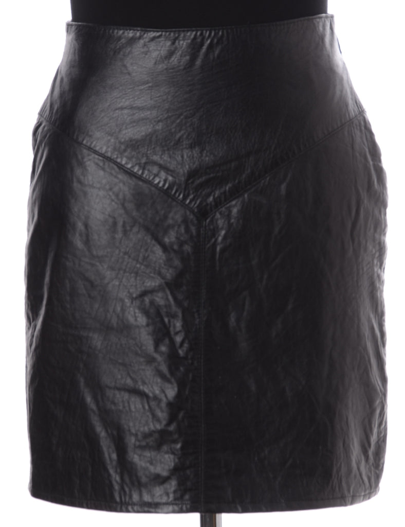 Label Black Mini Leather Skirt - Skirts - Beyond Retro