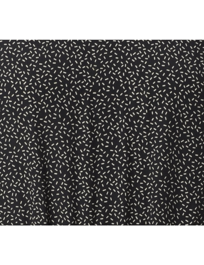 Label Black Patterned Short Dress - Dresses - Beyond Retro