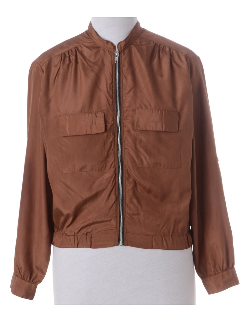 Label Blouse Brown Bomber - Jackets - Beyond Retro