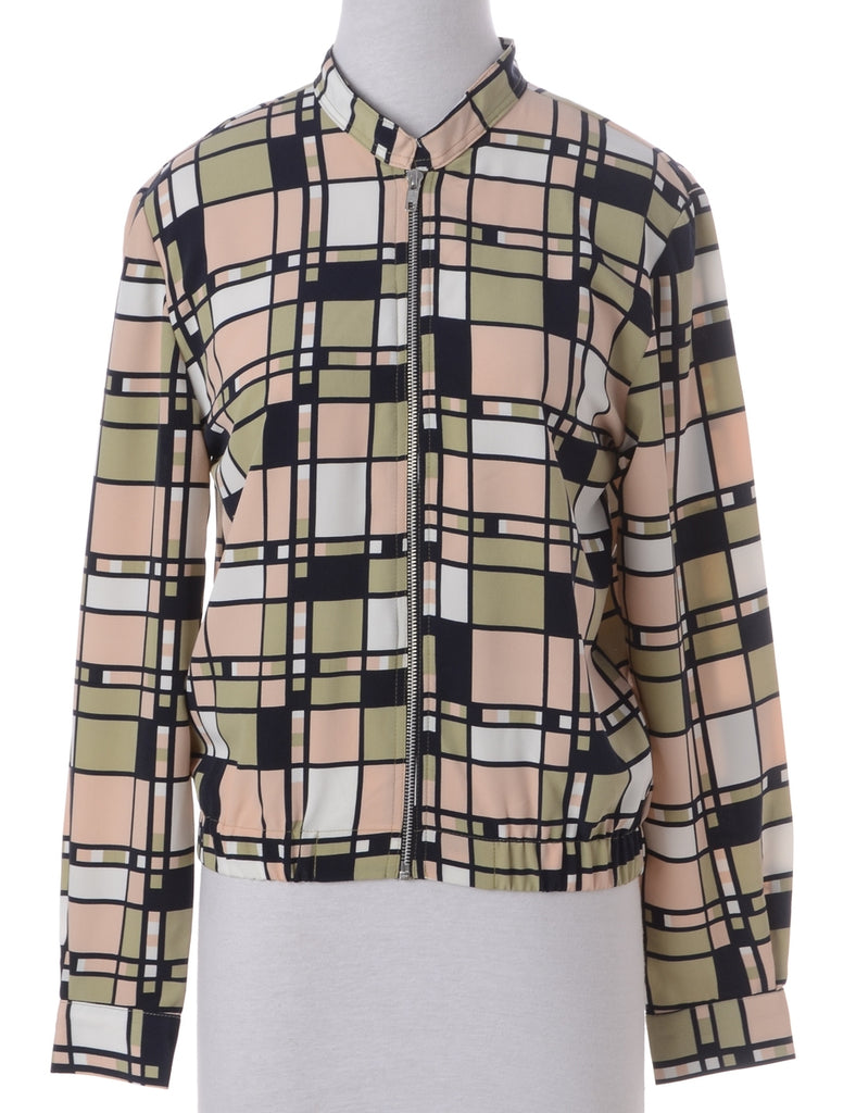 Label Blouse Checked Bomber - Jackets - Beyond Retro