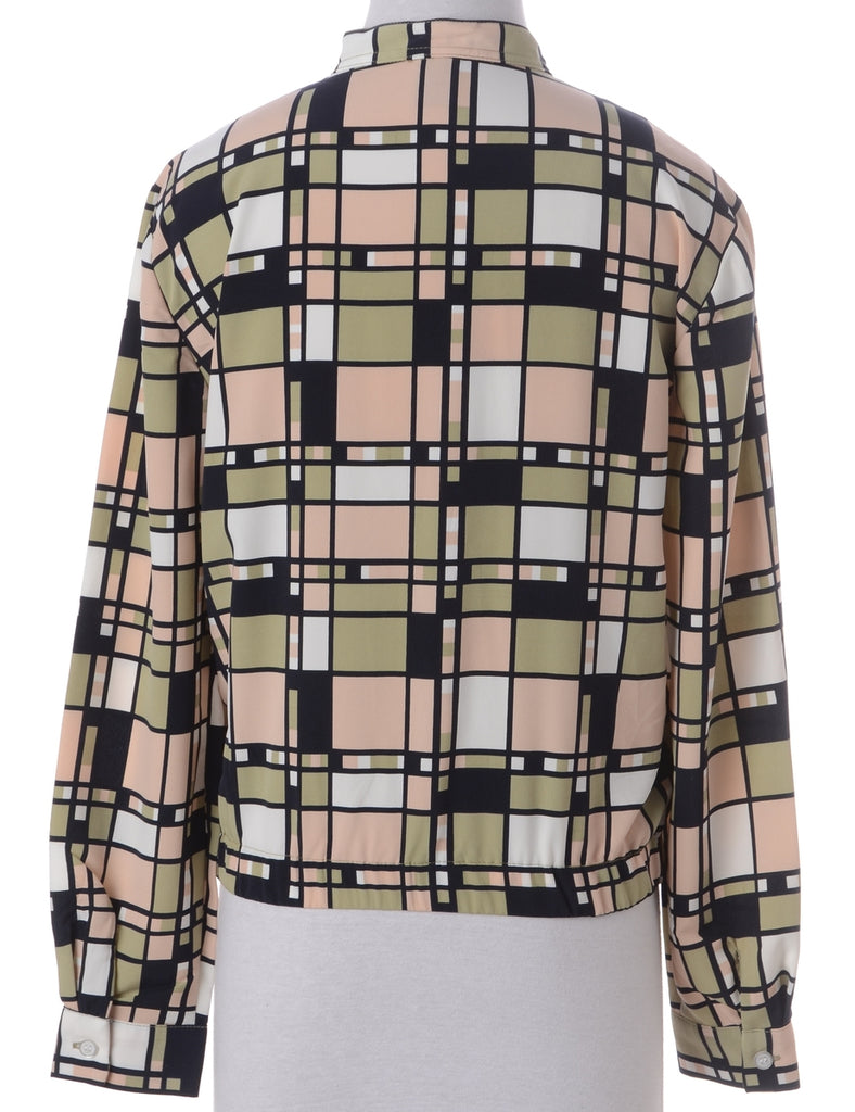 Label Blouse Checked Bomber - Jackets - Beyond Retro