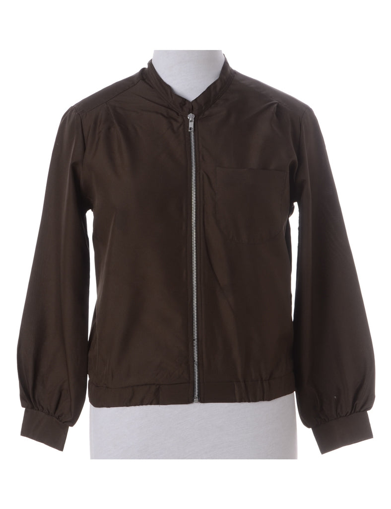 Label Blouse Dark Brown Bomber - Jackets - Beyond Retro